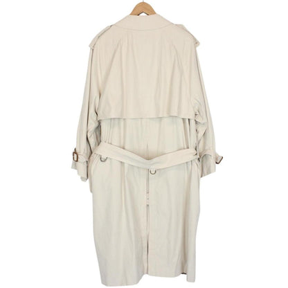 Vintage 90s Burberry Beige Nova Check Double Breasted Belted Trench Coat