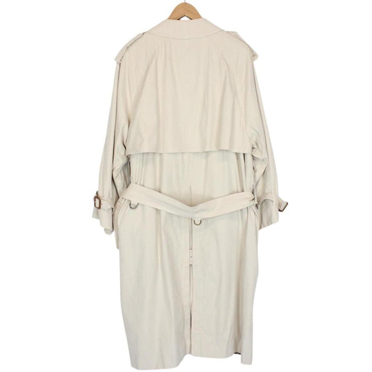 Vintage 90s Burberry Beige Nova Check Double Breasted Belted Trench Coat