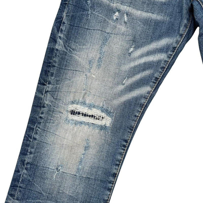 Dsquared2 Blue Wash Distressed Skater Slim Fit Jeans