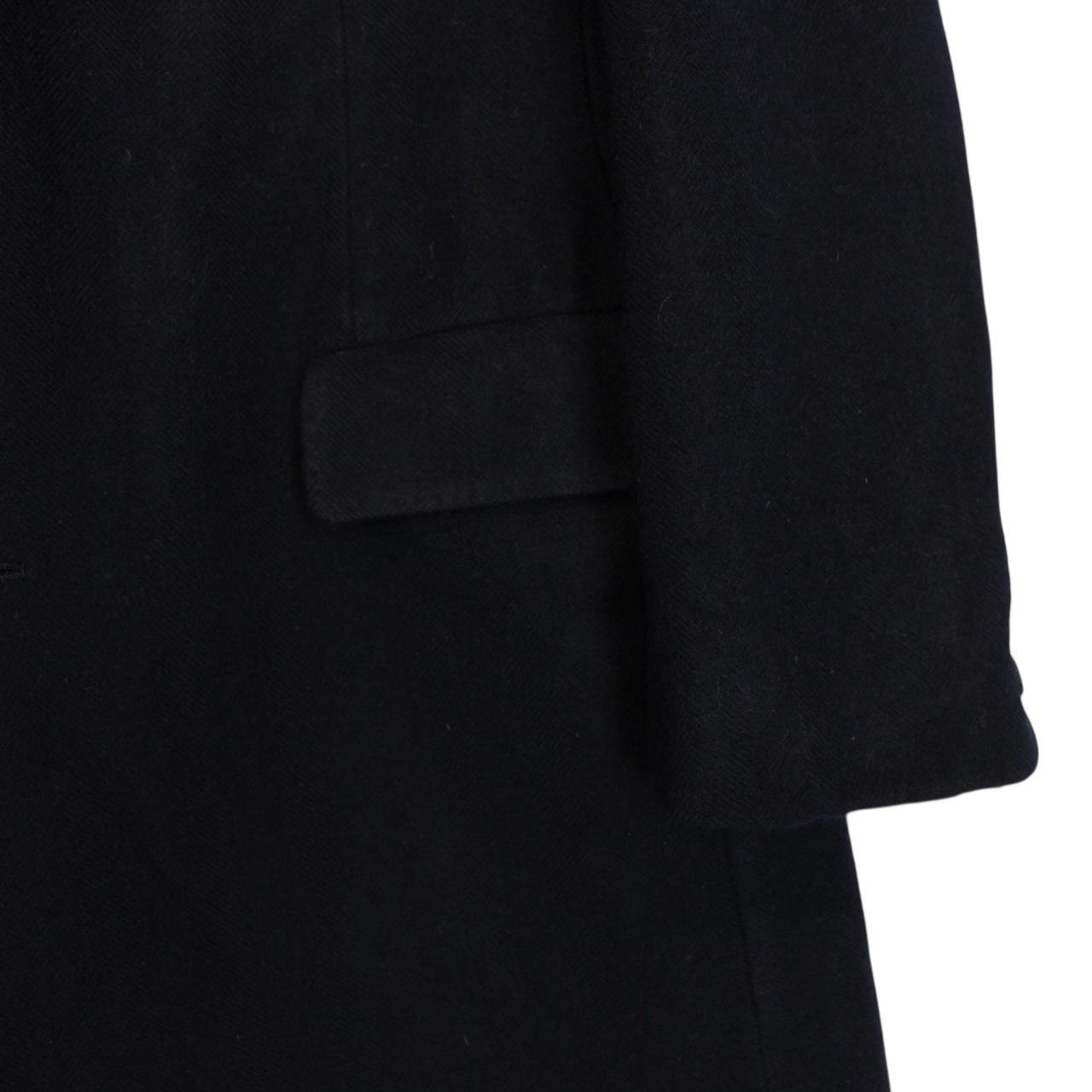 Vintage 90s Burberry Navy Blue Wool Overcoat