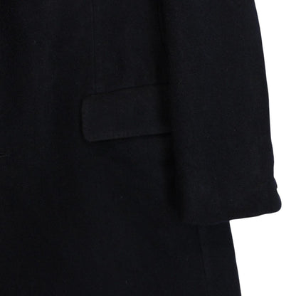 Vintage 90s Burberry Navy Blue Wool Overcoat