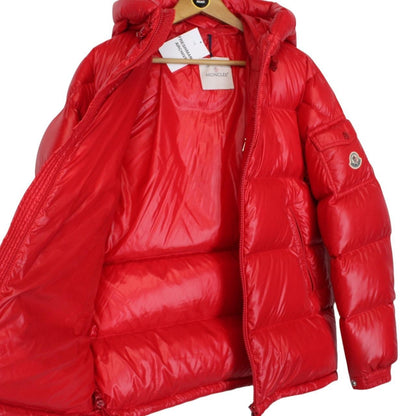 Moncler Ecrins Red Full Zip Hooded Down Jacket