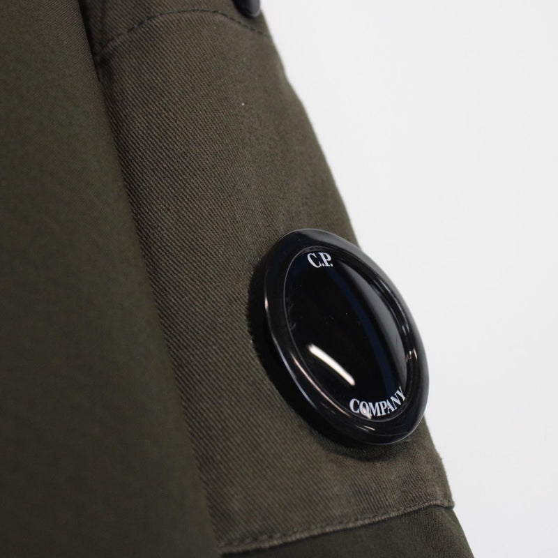 CP Company Khaki Green Teddy Fleece Lined Lens Viewer Hooded Jacket