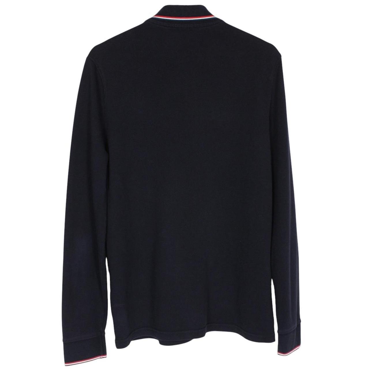 Moncler Maglia Manica Lunga Navy Blue Long Sleeve Cotton Polo Shirt