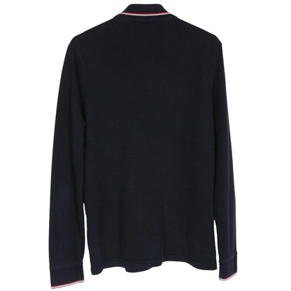 Moncler Maglia Manica Lunga Navy Blue Long Sleeve Cotton Polo Shirt