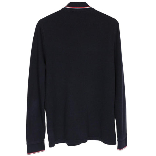 Moncler Maglia Manica Lunga Navy Blue Long Sleeve Cotton Polo Shirt