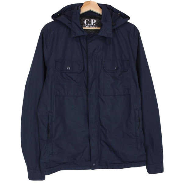 CP Company Navy Blue Micro-M Full Zip Goggle Jacket