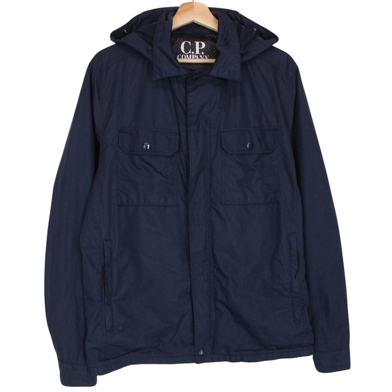 CP Company Navy Blue Micro-M Full Zip Goggle Jacket