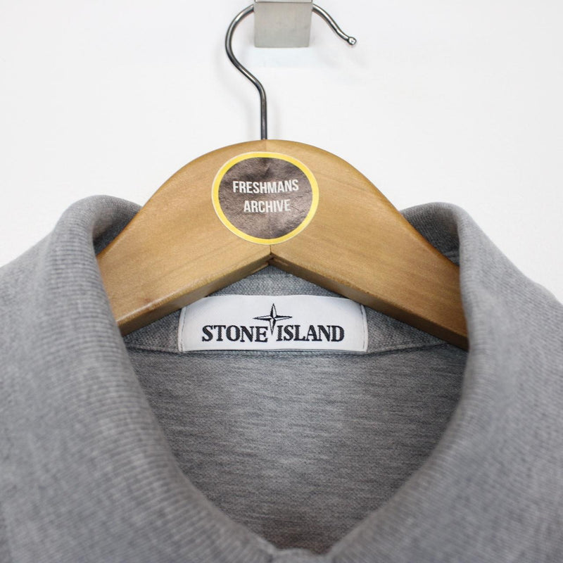 Stone Island Grey Short Sleeve Compass Cotton Polo Shirt