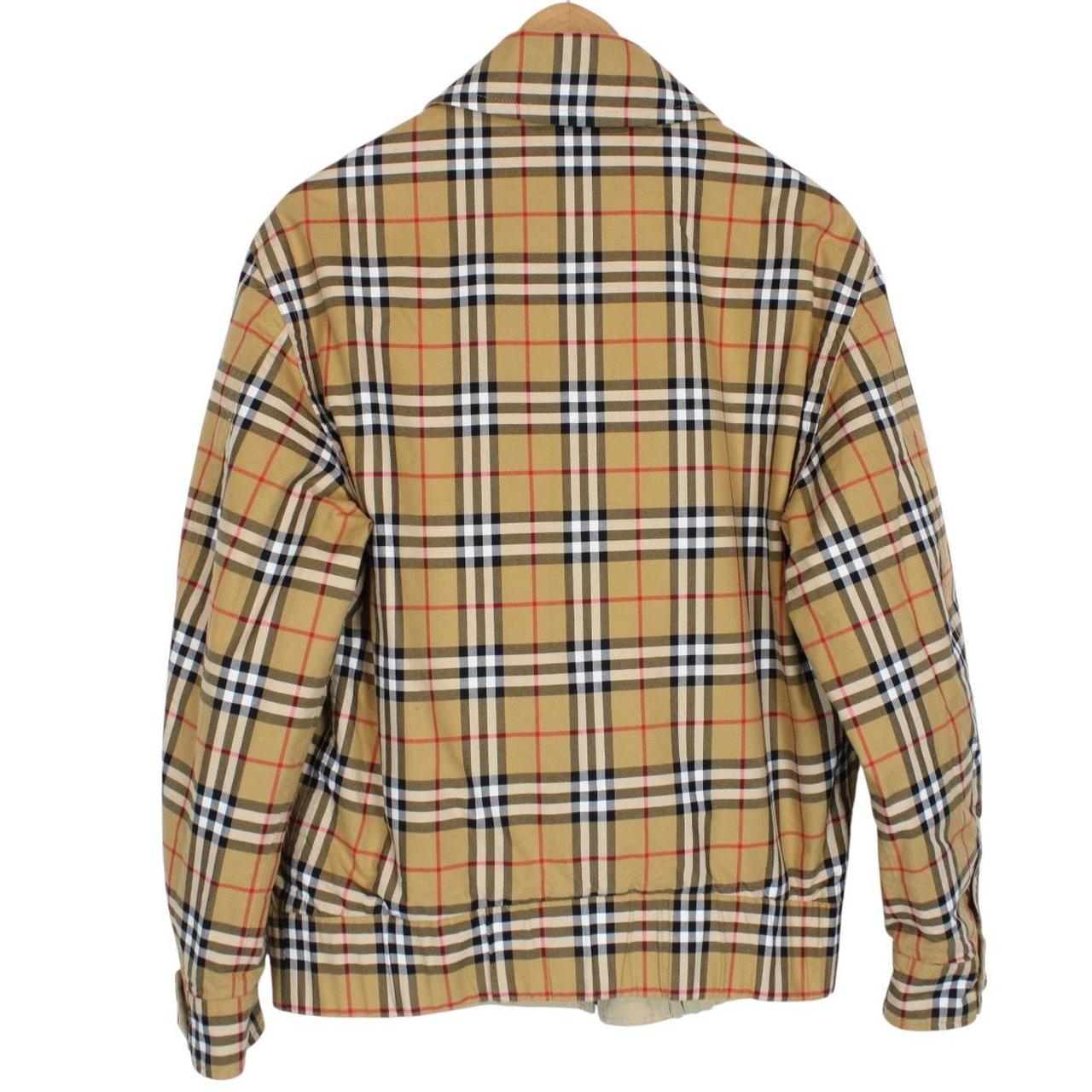 Burberry Tan and Beige Rainbow Nova Check Full Zip Harrington Jacket
