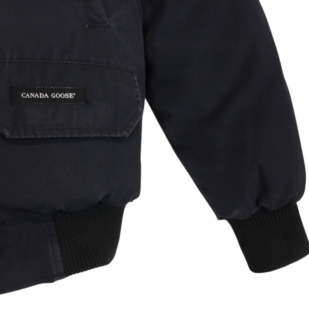 Canada Goose Navy Blue Chilliwack Bomber Down Jacket with Fur Trim