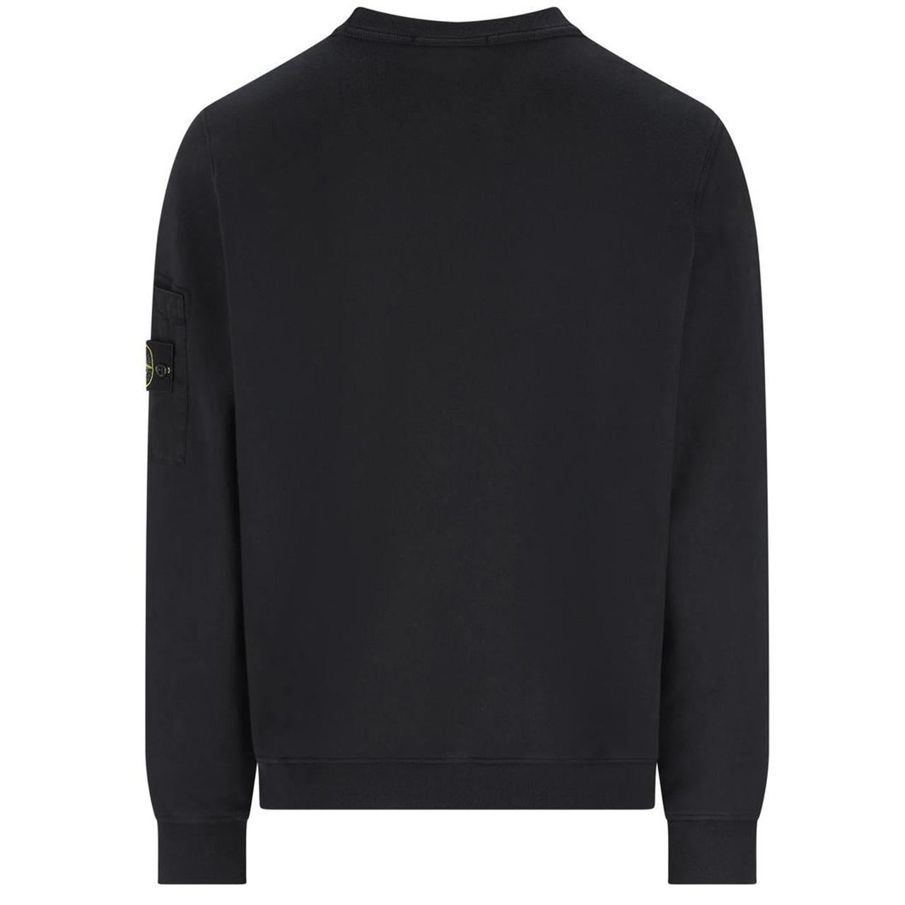 Stone Island SS26 Navy Blue Zip Pocket Cotton Garment Dyed Sweatshirt