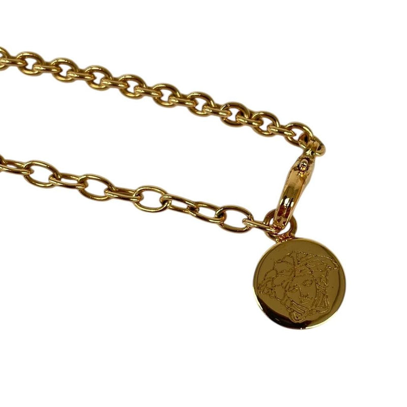 Versace Gold Tone Medusa Pendant Necklace