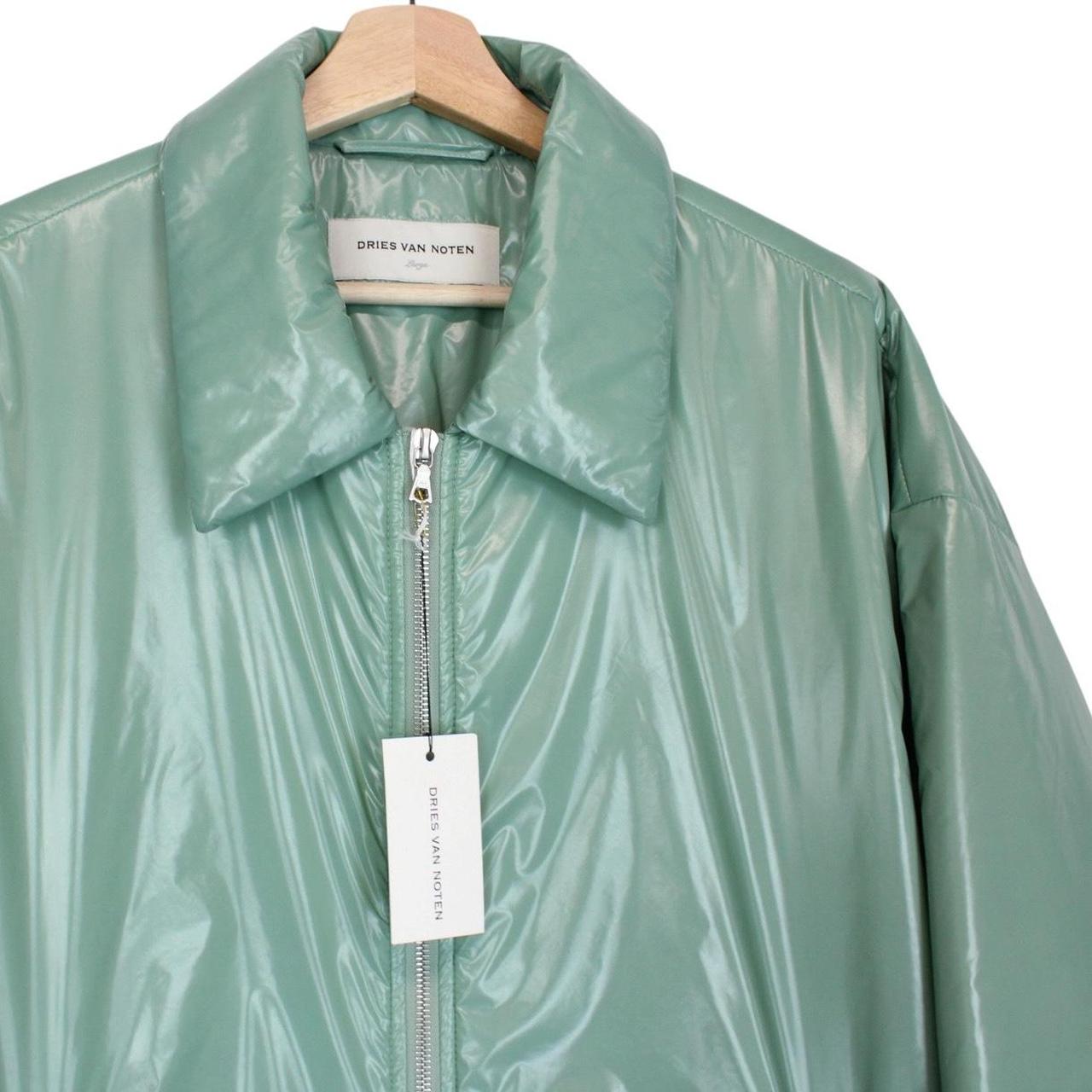 Dries Van Noten Green Nylon Crinkle Full Zip Jacket