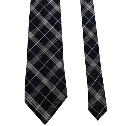 Banana Republic silk tie black and white check pattern with a smooth finish.