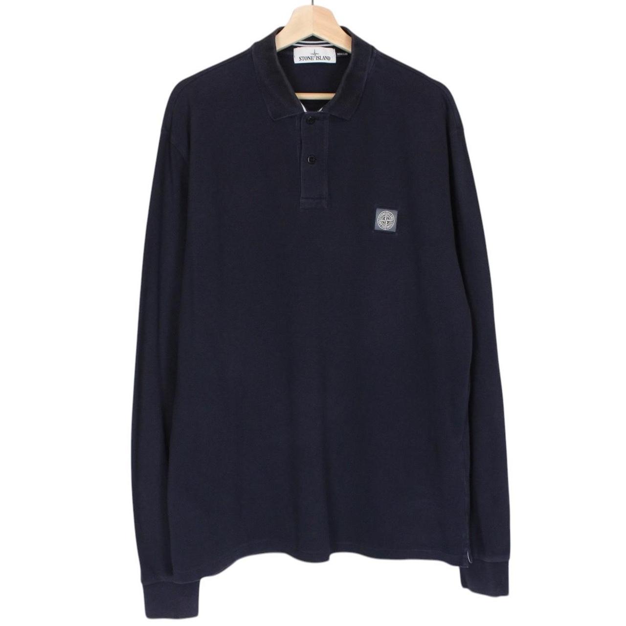 Stone Island AW 2016 Navy Blue Long Sleeve Compass Polo Shirt