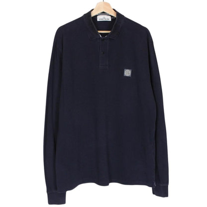 Stone Island AW 2016 Navy Blue Long Sleeve Compass Polo Shirt