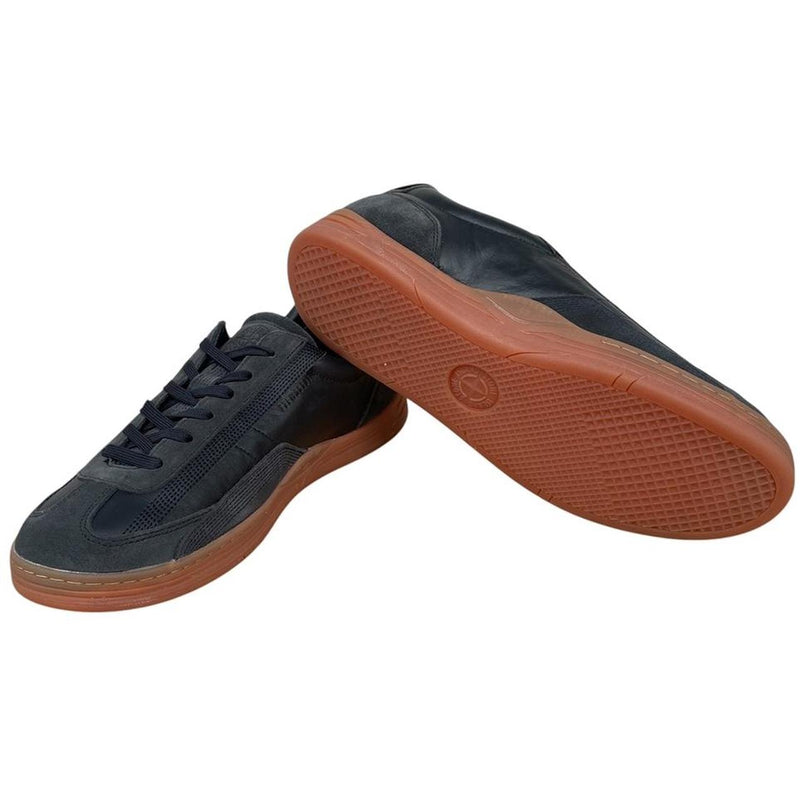 Stone Island AW 2022 Navy Blue Suede Trimmed Low Top Trainers