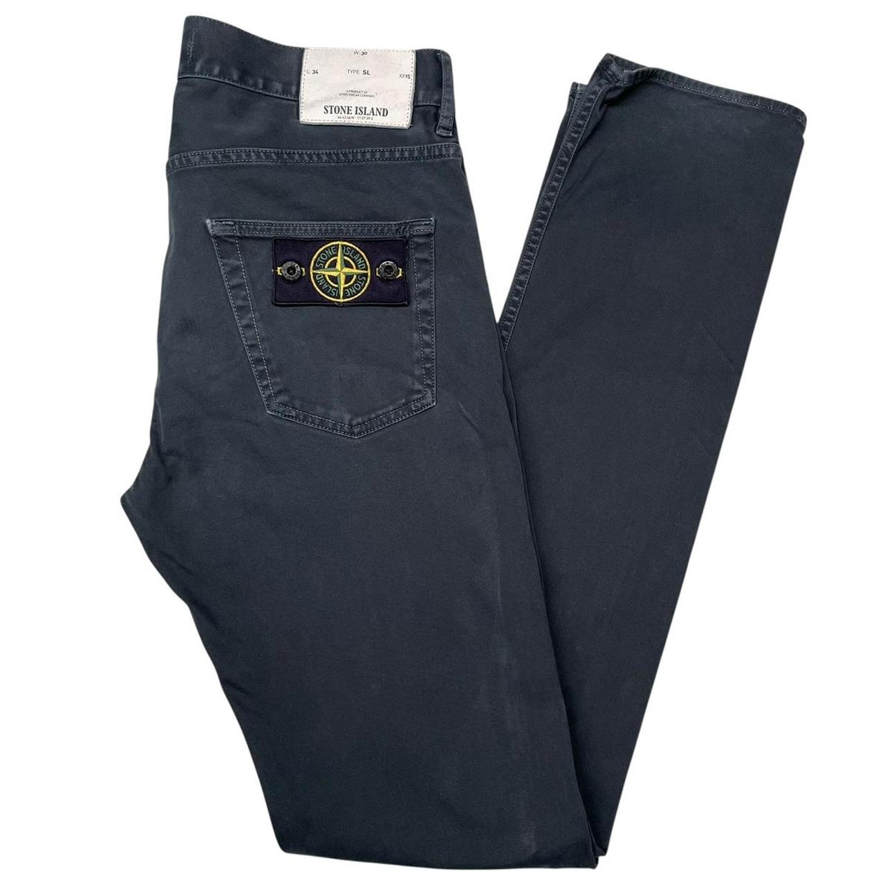 Stone Island AW 2015 Navy Blue Slim Fit Cotton Trousers