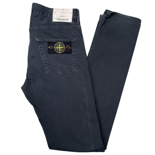 Stone Island AW 2015 Navy Blue Slim Fit Cotton Trousers