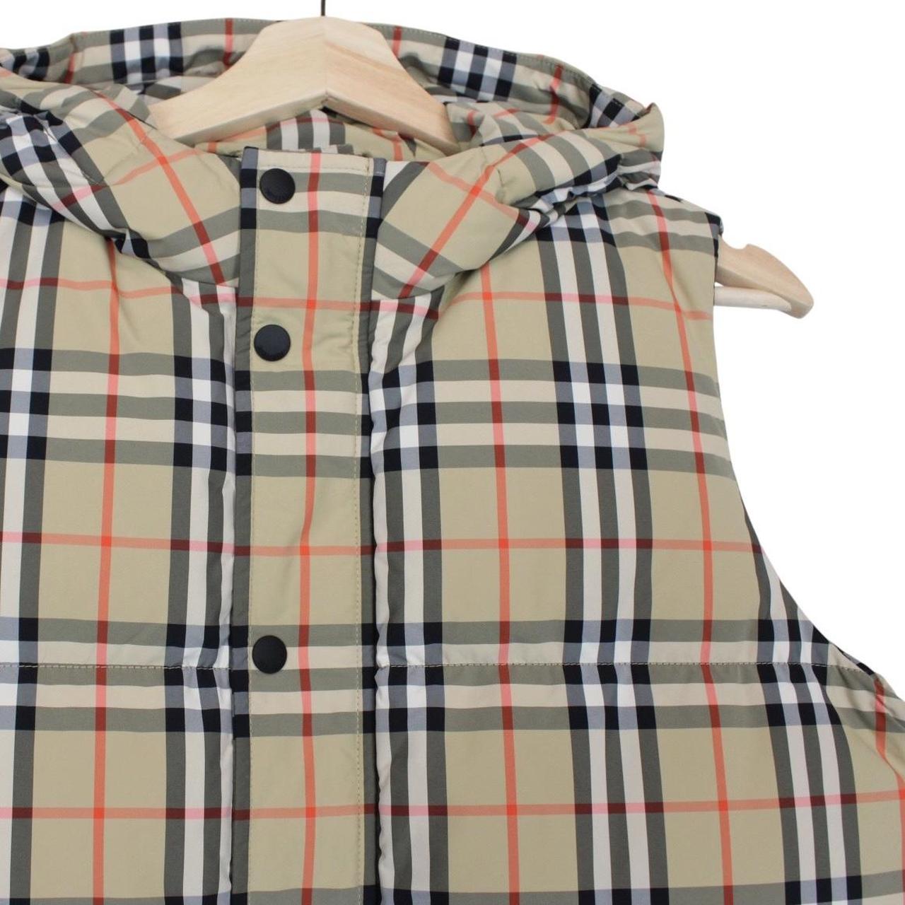 Burberry Beige Nova Check Down Hooded Puffer Gilet