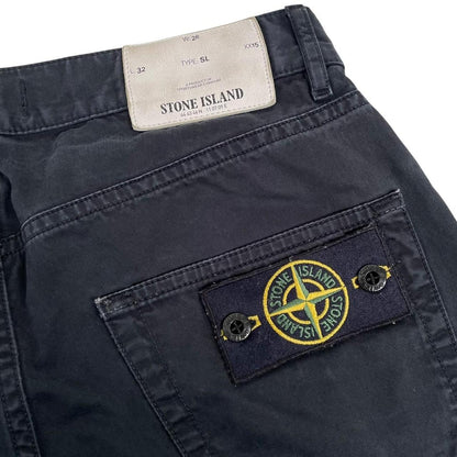 Stone Island AW 2018 Black Slim Fit Cotton Trousers
