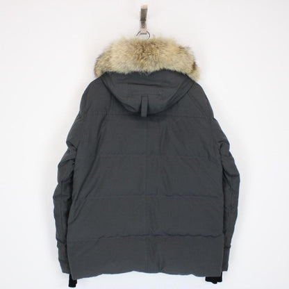 Canada Goose Graphite Grey Wyndham Parka Down Jacket with Fur Trim