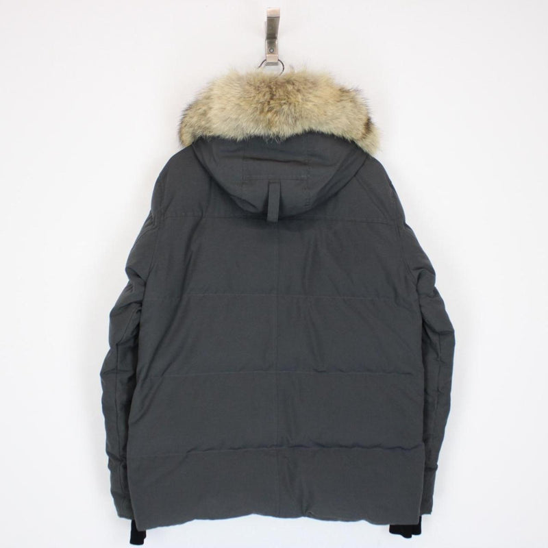 Canada Goose Graphite Grey Wyndham Parka Down Jacket with Fur Trim