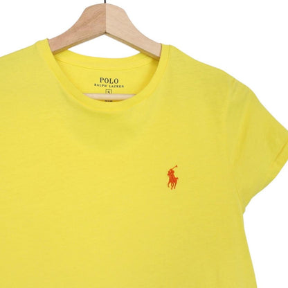Polo Ralph Lauren yellow short sleeve cotton t-shirt with pocket and logo detail.