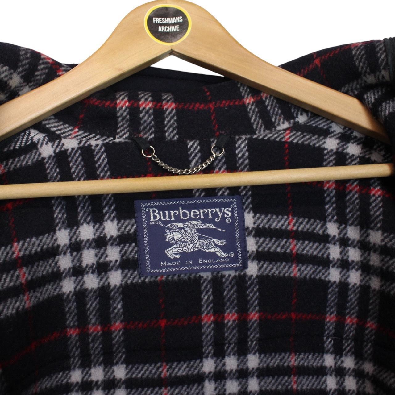 Vintage Burberry London Navy Blue Wool Duffle Coat