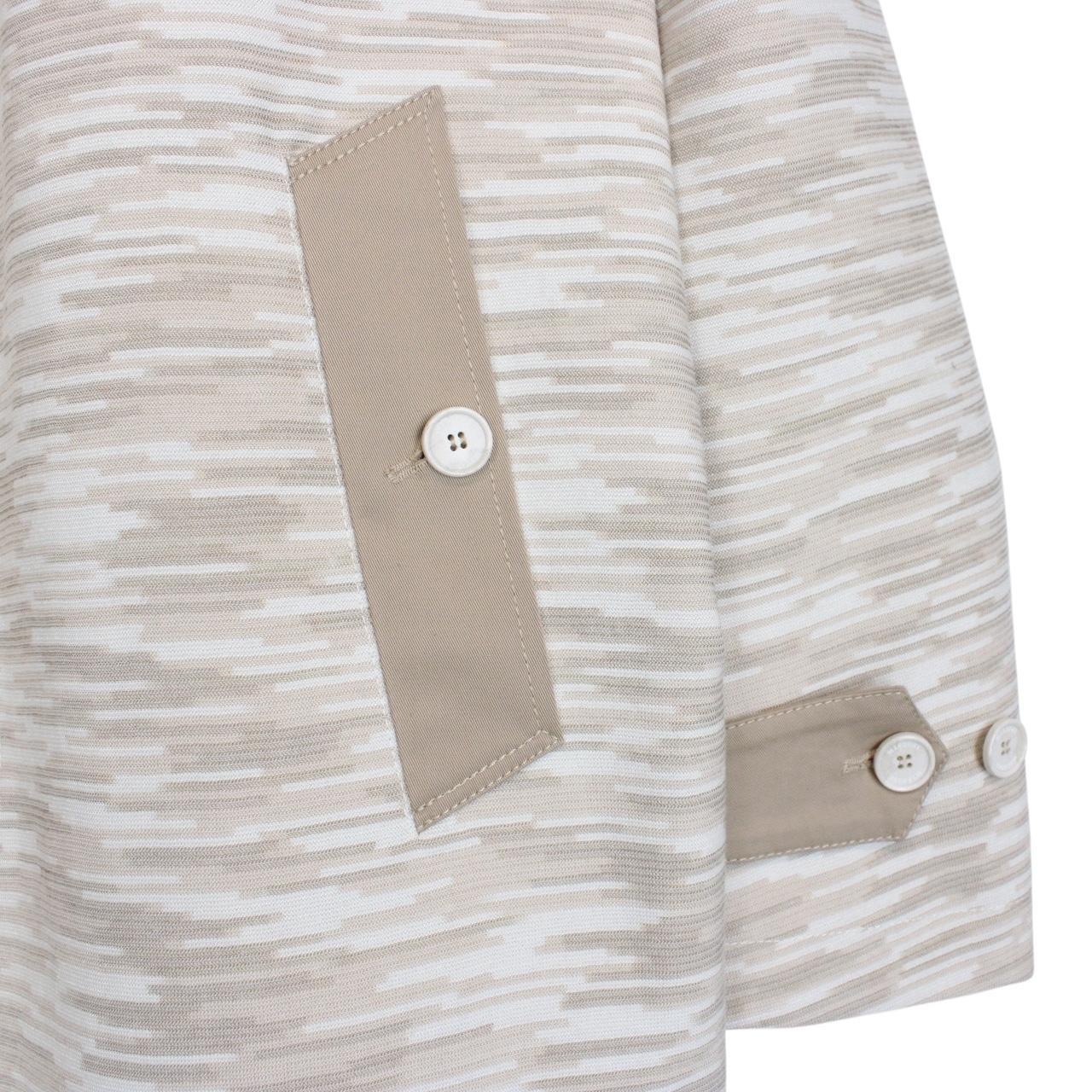 Missoni Beige and Cream Button Up Wool/Viscose Knit Trench Coat