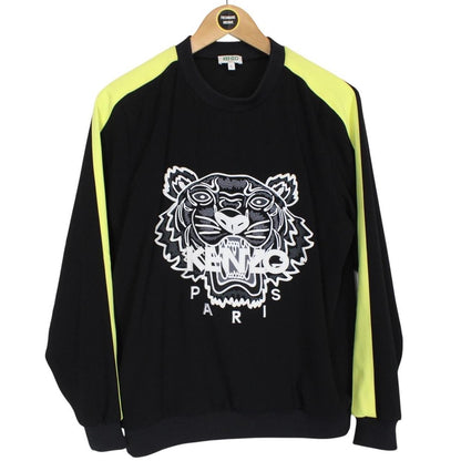 Kenzo Paris Black and Yellow Tiger Logo Sweatshirt Jumper
