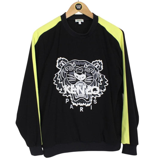 Kenzo Paris Black and Yellow Tiger Logo Sweatshirt Jumper