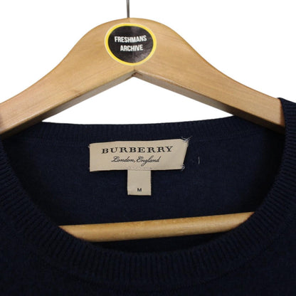 Burberry Navy Blue Cotton/Cashmere Blend Knit Jumper