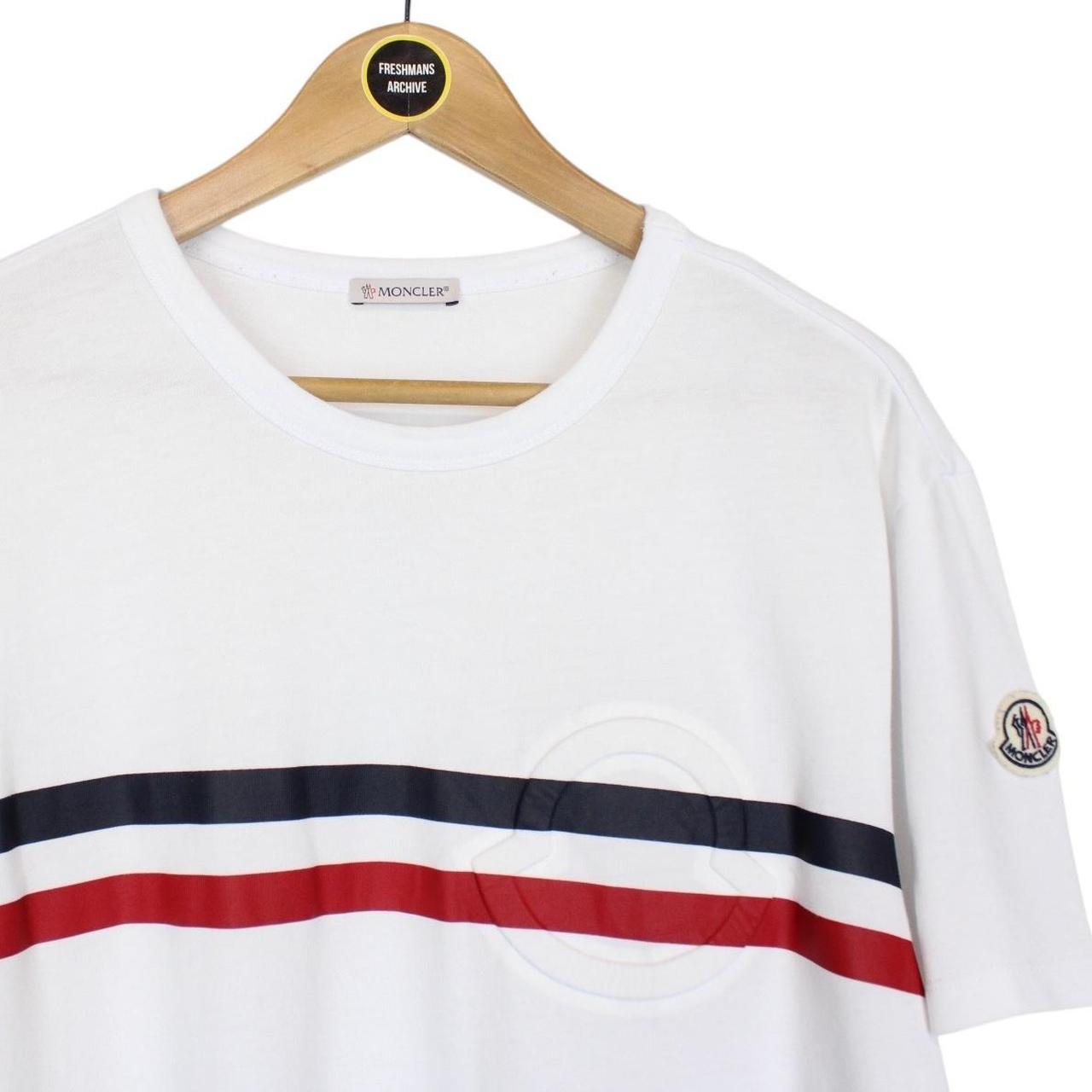 Moncler Maglia White Embossed Logo Short Sleeve T-Shirt