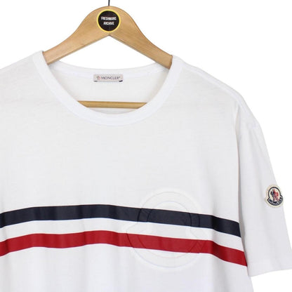 Moncler Maglia White Embossed Logo Short Sleeve T-Shirt