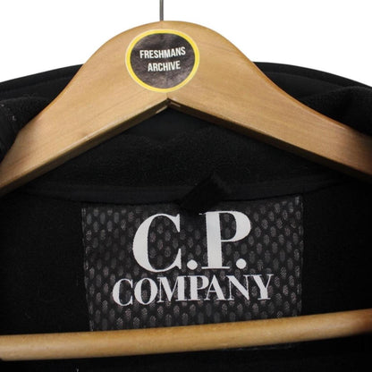 CP Company Black Full Zip Hooded Soft Shell Goggle Jacket