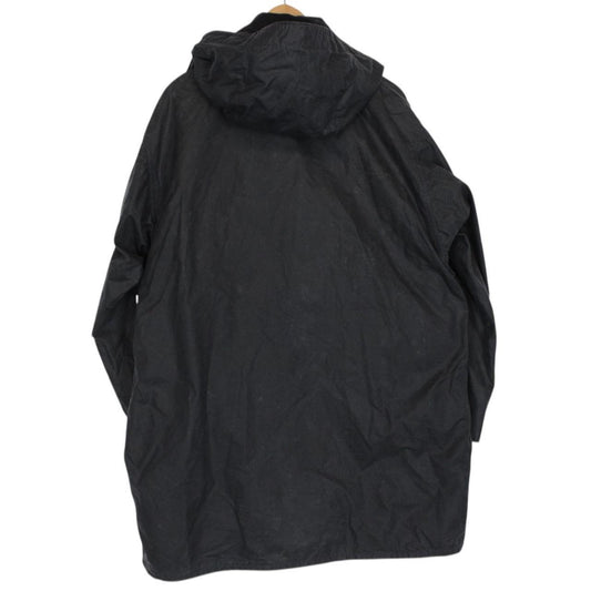 Vintage 90s Barbour Border Black Wax Jacket with Hood