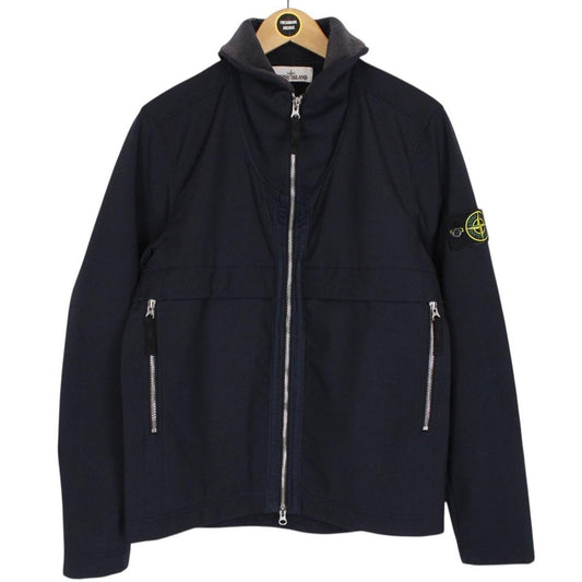 Stone Island AW 2019 Navy Blue Soft Shell-R Full Zip Jacket