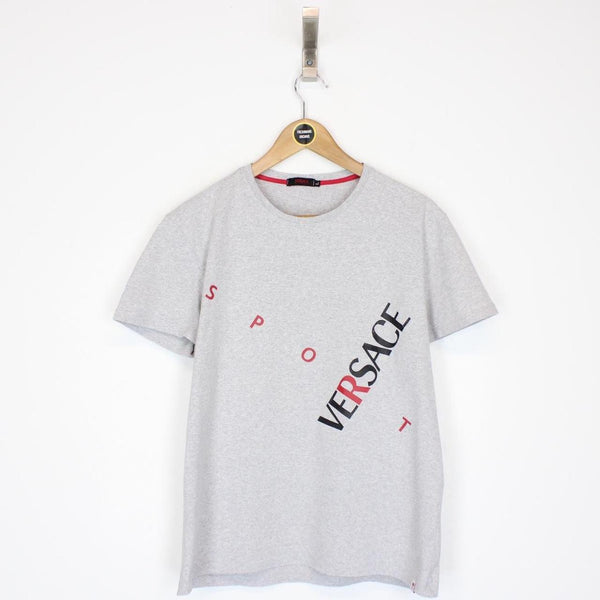 Vintage 90s Versace Sport Grey Short Sleeve Cotton T-Shirt