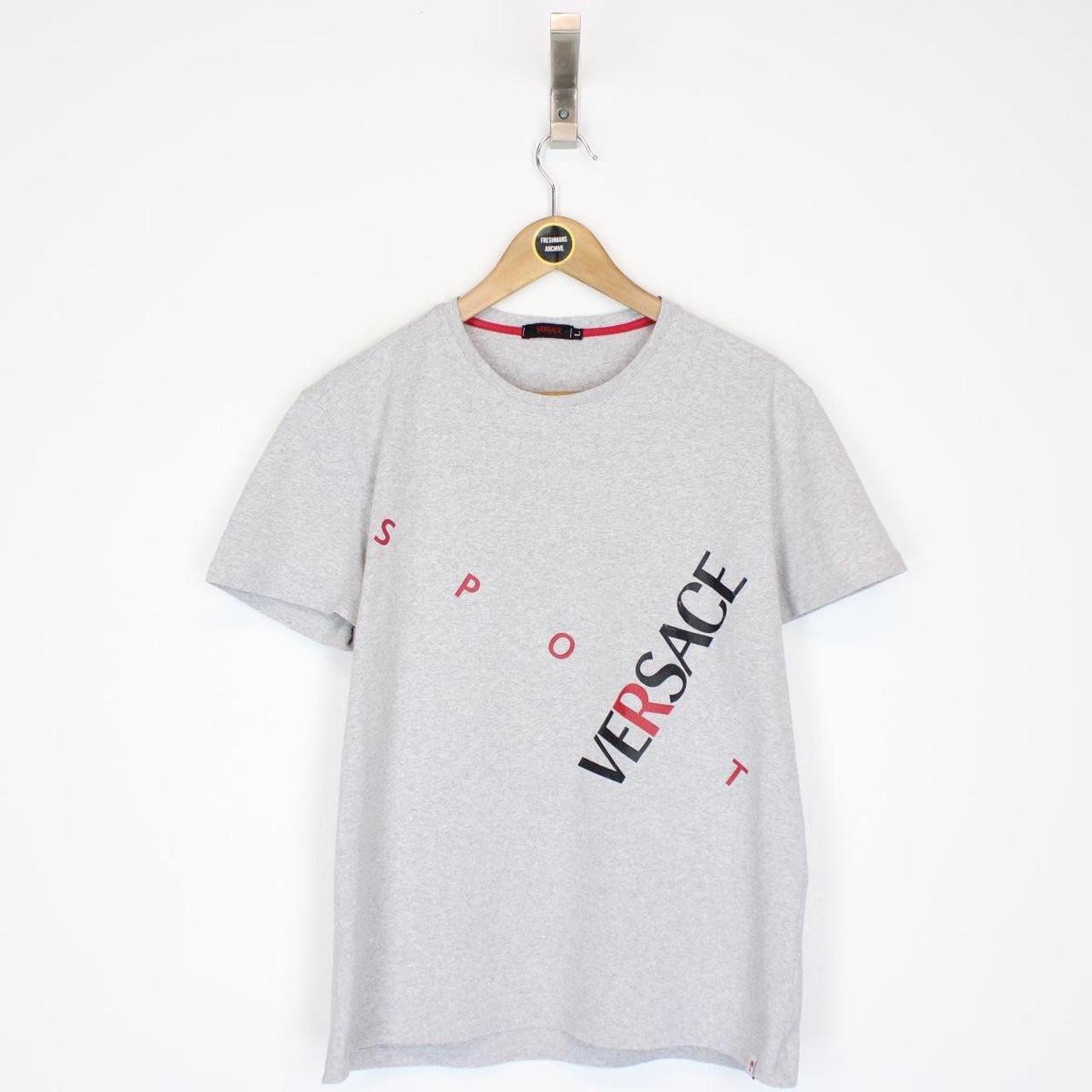 Vintage 90s Versace Sport Grey Short Sleeve Cotton T-Shirt