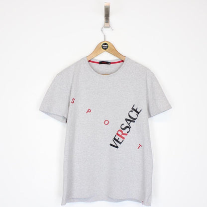 Vintage 90s Versace Sport Grey Short Sleeve Cotton T-Shirt