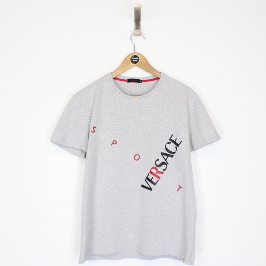 Vintage 90s Versace Sport Grey Short Sleeve Cotton T-Shirt