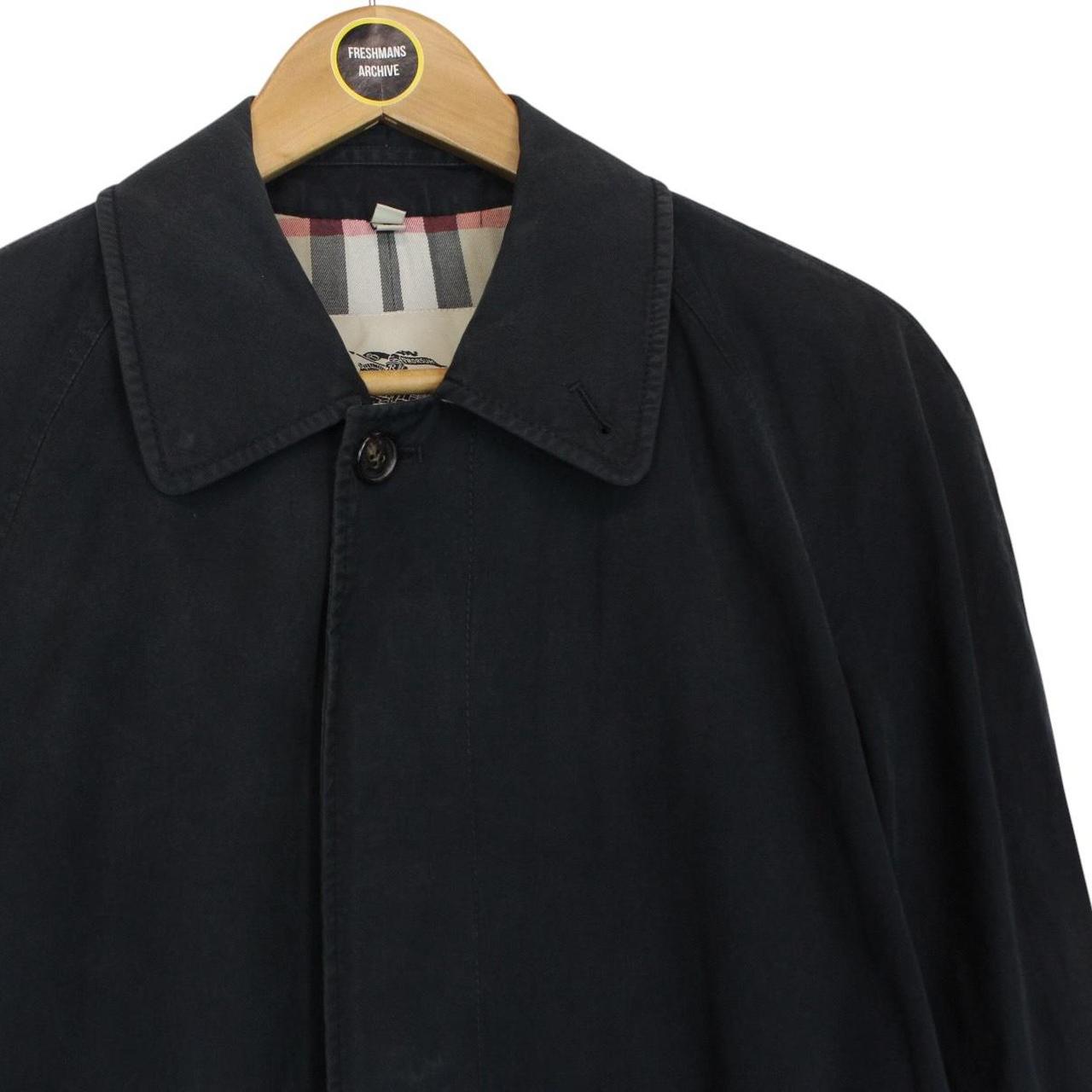 Burberry London Black Nova Check Single Breasted Cotton Trench Coat