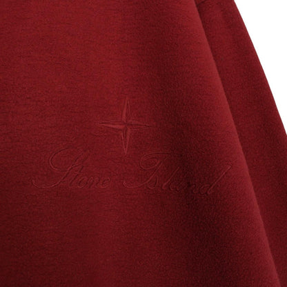 Vintage 1992 Stone Island Burgundy Cotton/Nylon 1/4 Zip Logo Jumper