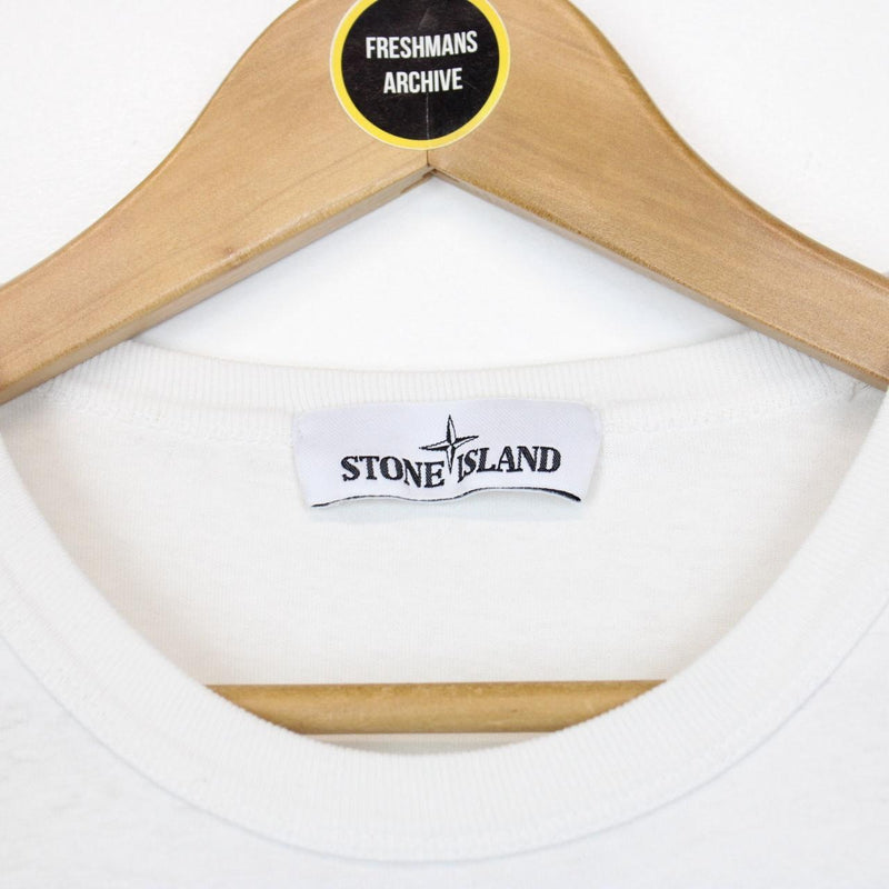 Stone Island AW 2019 White Short Sleeve Logo Print Cotton T-Shirt