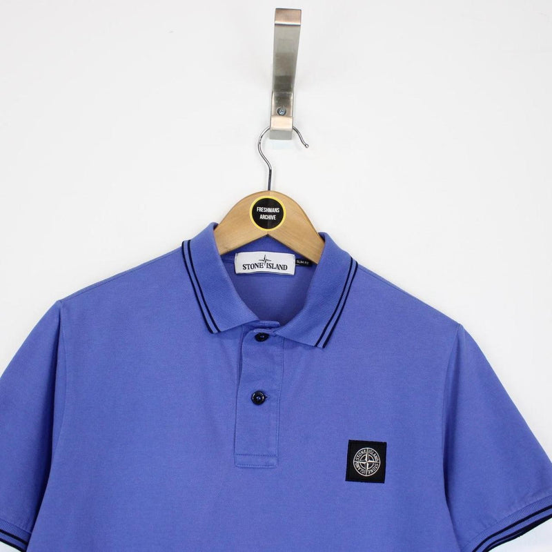 Stone Island Blue Short Sleeve Compass Polo Shirt