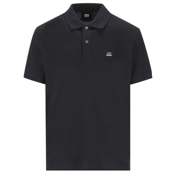 CP Company Navy Blue Stretch Cotton Piquet Polo Shirt