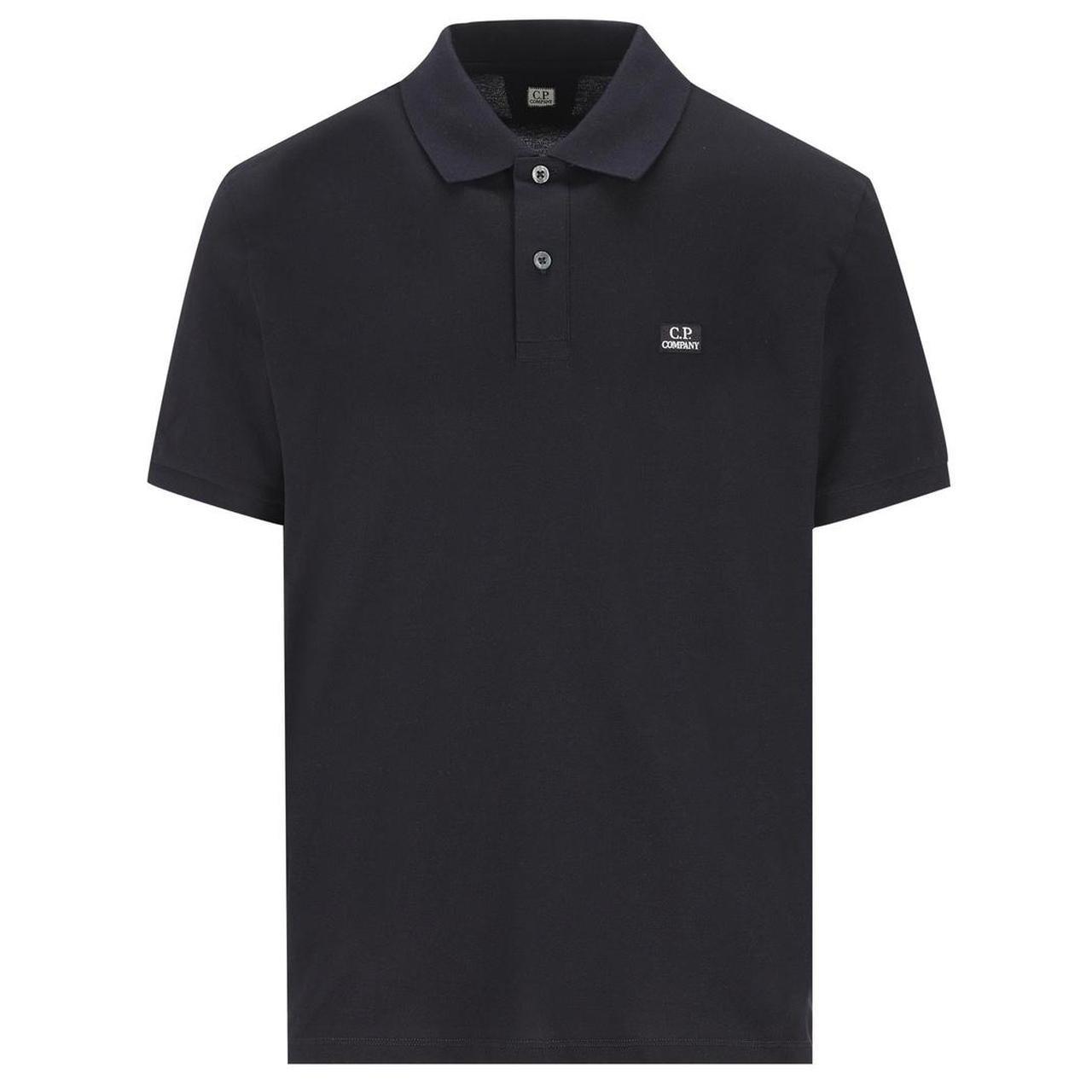 CP Company Navy Blue Stretch Cotton Piquet Polo Shirt