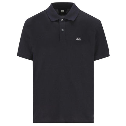CP Company Navy Blue Stretch Cotton Piquet Polo Shirt